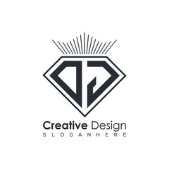 Luxury Initial Letter Monogram in Pentagon Diamond Shape with Royal Crown for Premium Branding & High-End Logo Design
