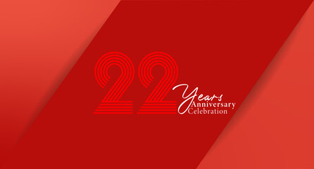 Celebrating a significant milestone: a twenty-two year anniversary with stylish and modern design elements in vibrant shades of red.