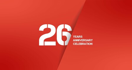 Celebrating a milestone with a striking 26-year anniversary graphic, highlighting longevity and achievement in bold white against red.