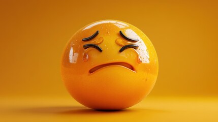 Fototapeta premium Sad emoji, teary-eyed