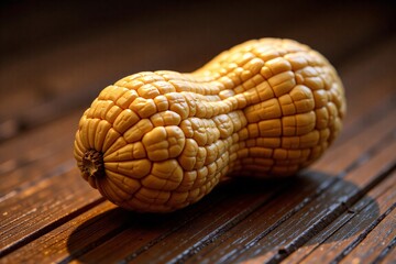 Cracked Peanut Shell Macro Revealing Intricate Texture in Warm Lighting