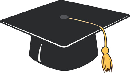 Graduation Cap Vector Illustration – Premier Academic Achievement & Graduation Ceremony Icon for Degree and University Designs
