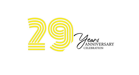 Obraz premium Celebrating 29 Years: A milestone anniversary illustrated with elegant design, perfect for event decor and congratulatory cards.