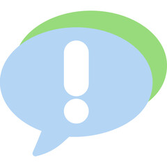 Exclamation Mark Speech Bubble Flat Icon