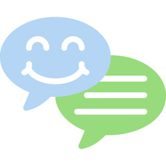 Emoji Shaped Speech Bubble Flat Icon