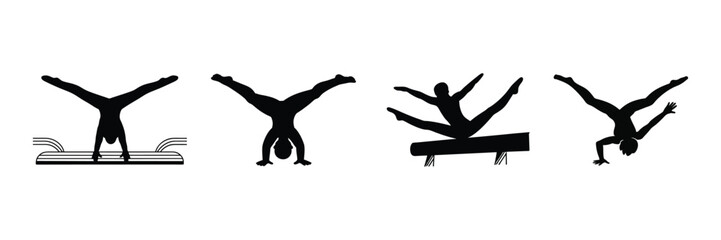Handstand Silhouette Vector Gymnast.