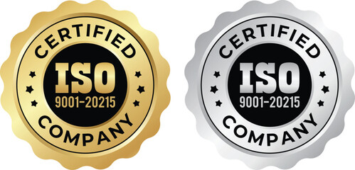 ISO 9001:2015 Certified Symbol Quality Assurance Logo & Certification Vector	
