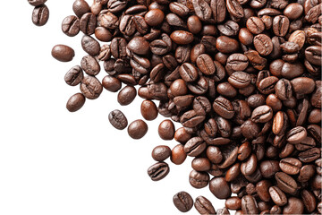 Naklejka premium Roasted coffee beans on transparent background