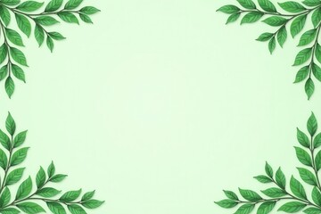 Muted emerald laurel wreath corner seamless pattern background, green, illustration, background