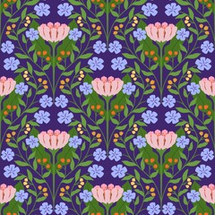 Colorful vintage floral fabric pattern for printing on fabrics, pillows, blankets, scarves.