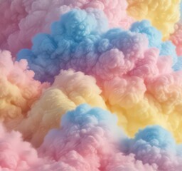 Fototapeta premium Fuzzy pink, blue, yellow ombre, soft cloud-like texture , cloud, wallpaper, cute
