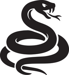 vector illustration of a black snake