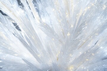 Abstract winter display with glowing ice crystals
