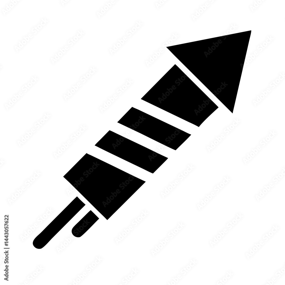 Poster firework rocket new year fireworks silhouette on transparent background for web and graphic design