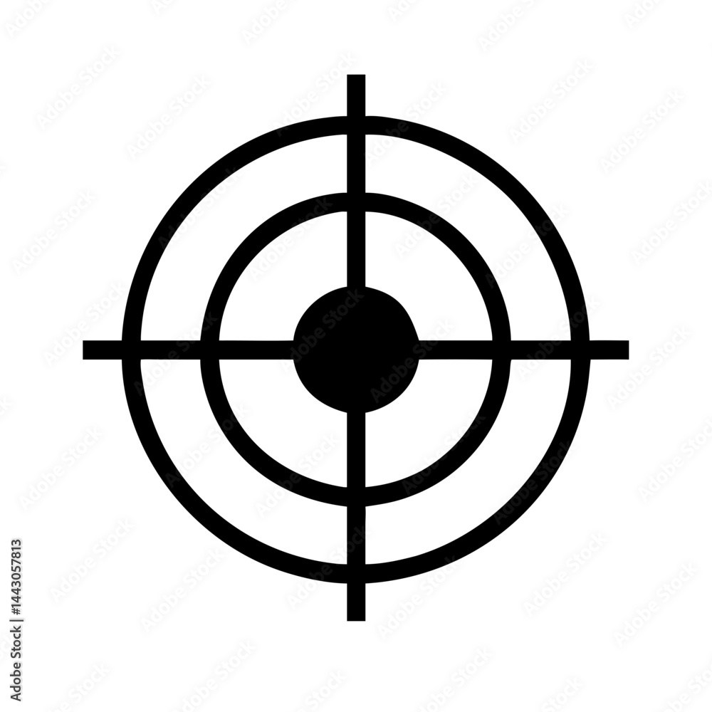 Aufkleber target scope or aim silhouette on transparent background for web and graphic design