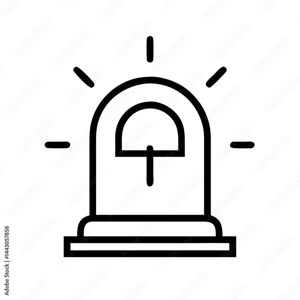 Poster alarm light on transparent background for web and graphic design