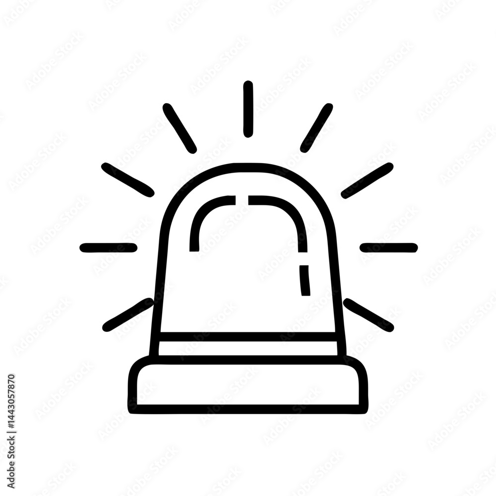 Poster alarm light on transparent background for web and graphic design