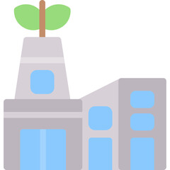 Eco-Friendly Factory Flat Icon