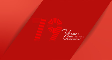 Celebrating a Milestone: 79 Years Anniversary Celebration on Red Background. Bold design for anniversary greetings.