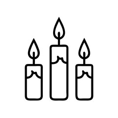 candles festive lighting decoration on transparent background for web and graphic design