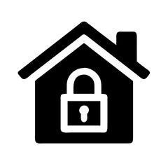 locked house home security on transparent background for web and graphic design