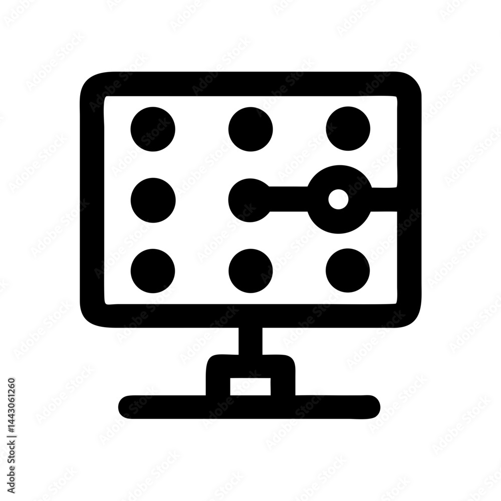 Poster pattern lock screen device security silhouette on transparent background for web and graphic design