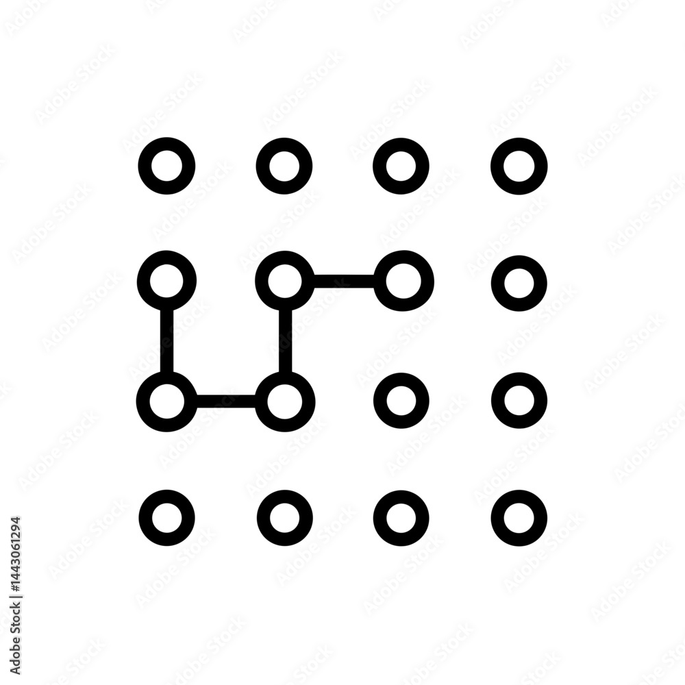 Poster pattern lock screen device security on transparent background for web and graphic design