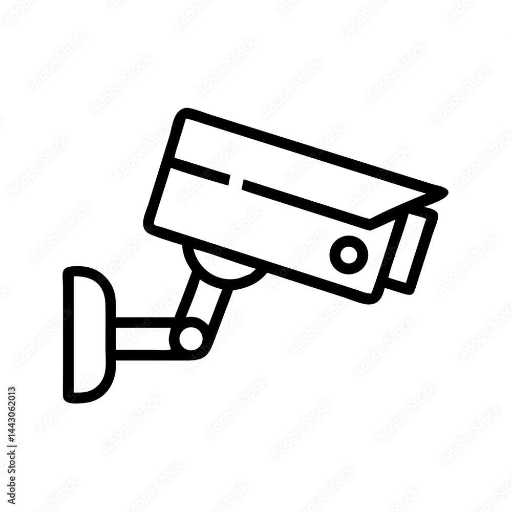 Poster security camera on transparent background for web and graphic design