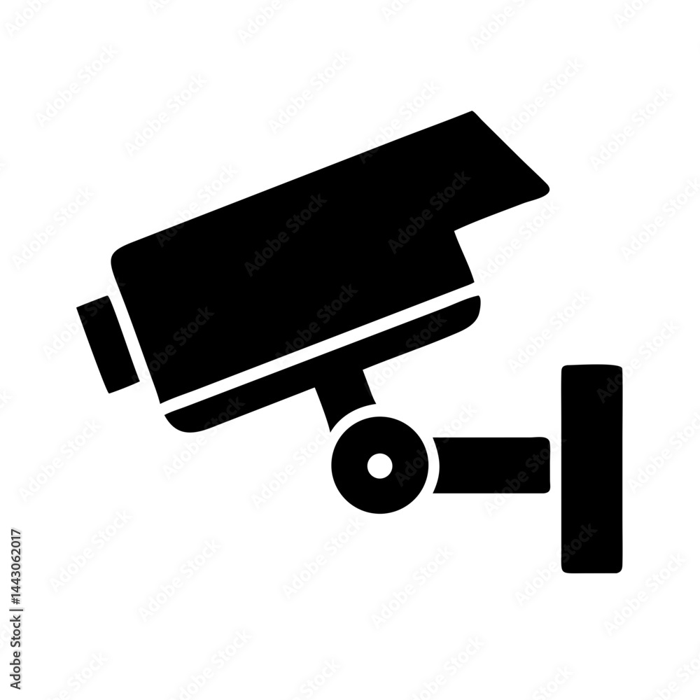 Poster security camera silhouette on transparent background for web and graphic design