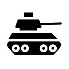 tank armored vehicle silhouette on transparent background for web and graphic design