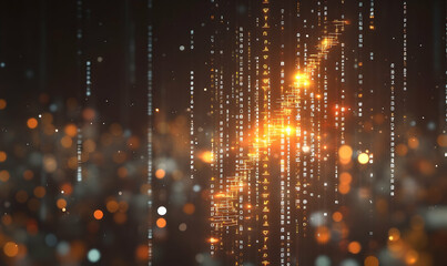 Obraz premium Abstract digital data stream in dark space