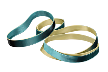 Abstract teal and gold on transparent background