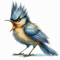 Feathered Fury Flow bird angry isolated watercolor vector illustration svg 