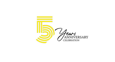 Celebrating a milestone anniversary with a stylish emblem, marking five years of success and growth with a celebratory design.