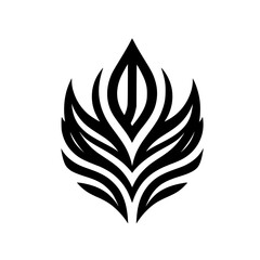 Bold Abstract Black and White Organic Symbol - Minimalist Graphic Design Element