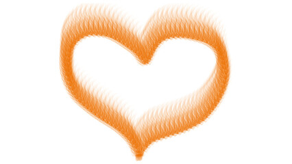 Glowing Flame Heart Icon Love Shape with Fire Effects on Transparent Background