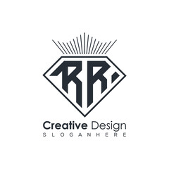 Luxury Initial Letter Monogram in Pentagon Diamond Shape with Royal Crown for Premium Branding & High-End Logo Design
