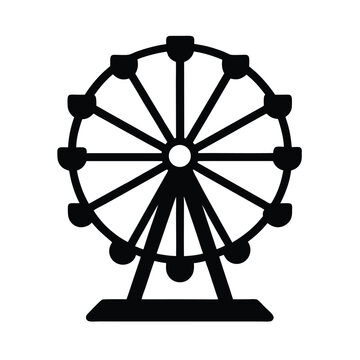 carnival ferris wheel icon silhouette vector illustration