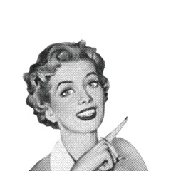 80s women pointng vintage retro stipple effect 