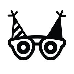 Obraz premium crazy party glasses icon silhouette vector illustration