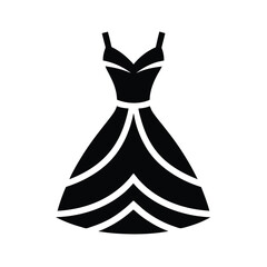 elegant party dress icon silhouette vector illustration