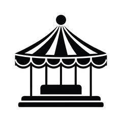 fairground carousel icon silhouette vector illustration © freevectora