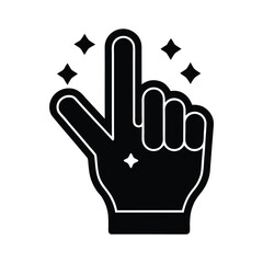 foam finger icon silhouette vector illustration