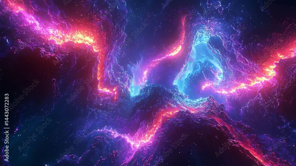 Poster stunning cosmic nebula with vibrant colors and intricate patterns in the depths of outer space