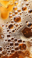 honey rising through a viscous liquid like oil or Bubbles