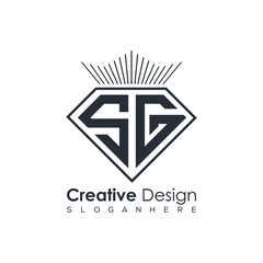 Luxury Initial Letter Monogram in Pentagon Diamond Shape with Royal Crown for Premium Branding & High-End Logo Design
