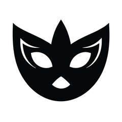 glow party mask icon silhouette vector illustration