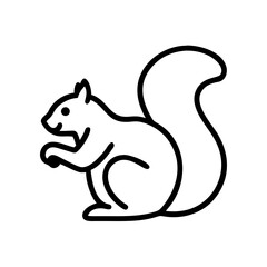 Fototapeta premium Squirrel holding nut in a playful pose against a simple white background 