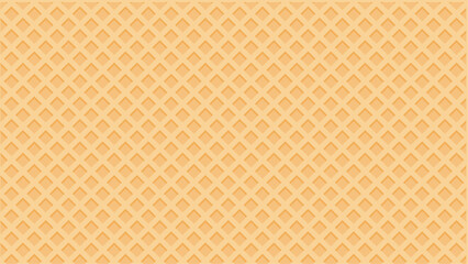 Waffle cone and wafer texture vector backgrounds. Flat vector illustration isolated on white background.