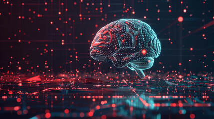 Digital brain with glowing network connections representing artificial intelligence